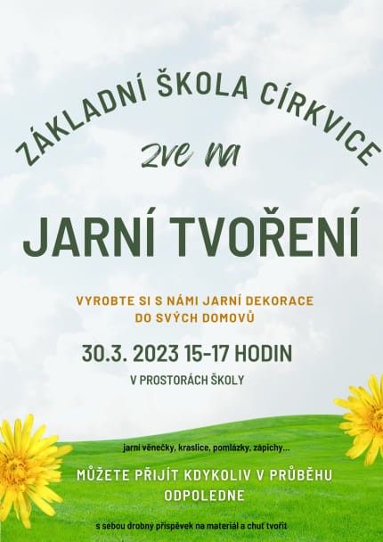 Jarní tvoření v ZŠ Církvice