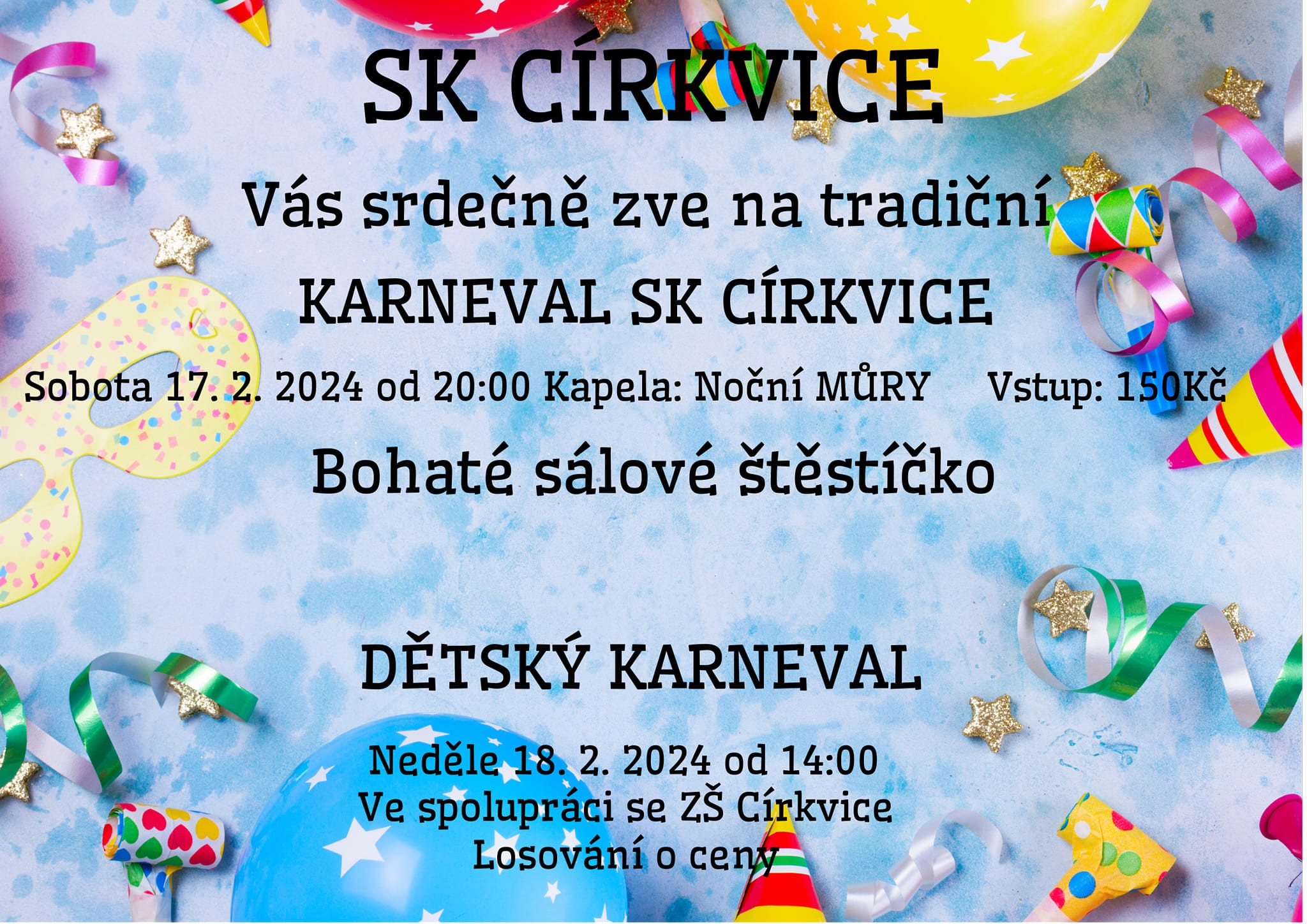 🎉🎭 Karneval s SK Církvice! 🎭🎉